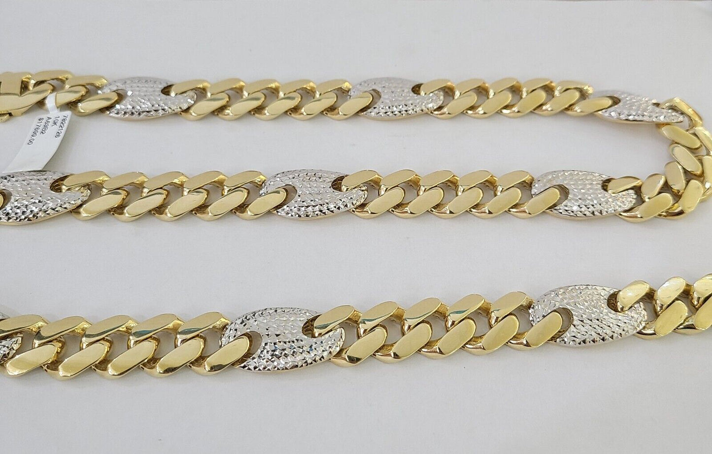 10K Yellow Gold 15mm Miami Cuban Mariner Link Chain Necklace 22-24 Inch 10Kt