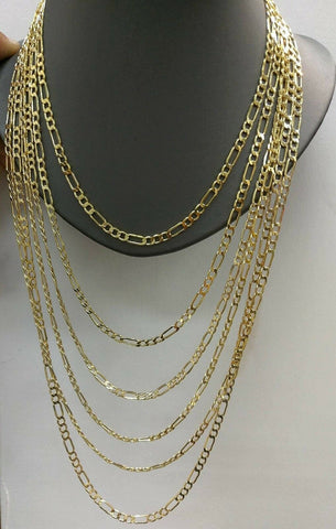 Real 10k Yellow Gold Figaro Chain Necklace 4mm 16" 18" 20" 22" 24" 26" 28" Link