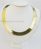 22" 15mm 10k Yellow Gold Herring Bone Chain Necklace Lobster lock Men Women REAL