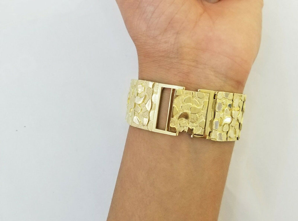Womens Gold Nugget Bracelet 10K – FrostNYC