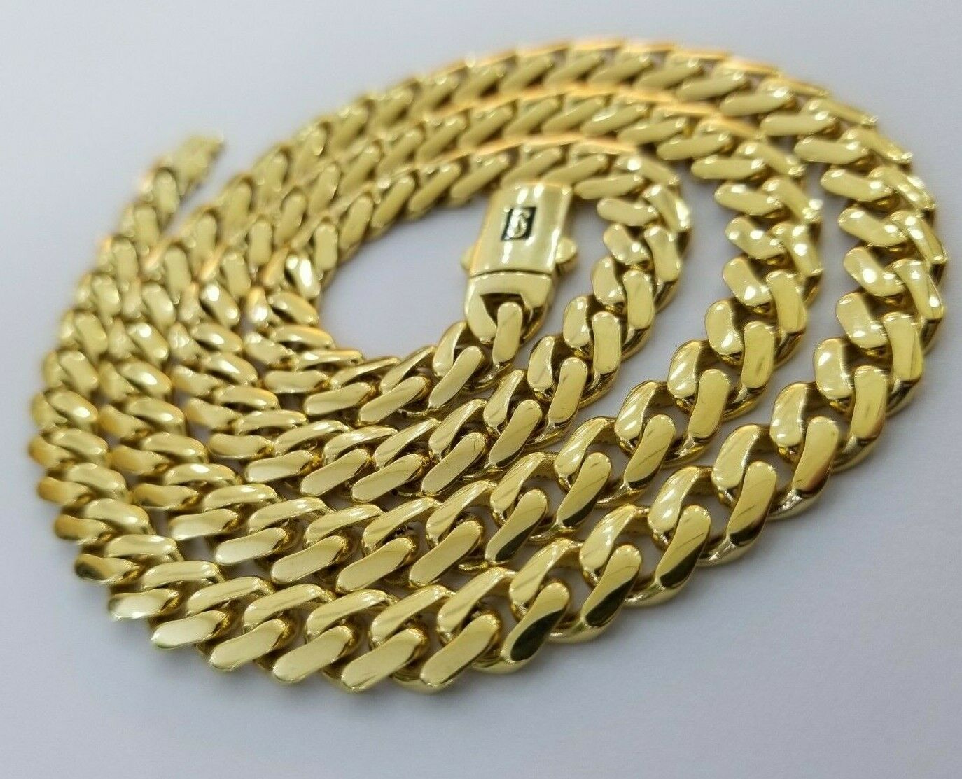 REAL 10k Gold Royal Miami Cuban Chain 6mm Monaco Necklace 18"-24" 10kt yellow Gd