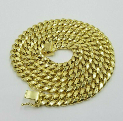 10k Yellow Gold Miami Cuban chain 8mm 24" Mens Necklace Box lock Authentic 10k