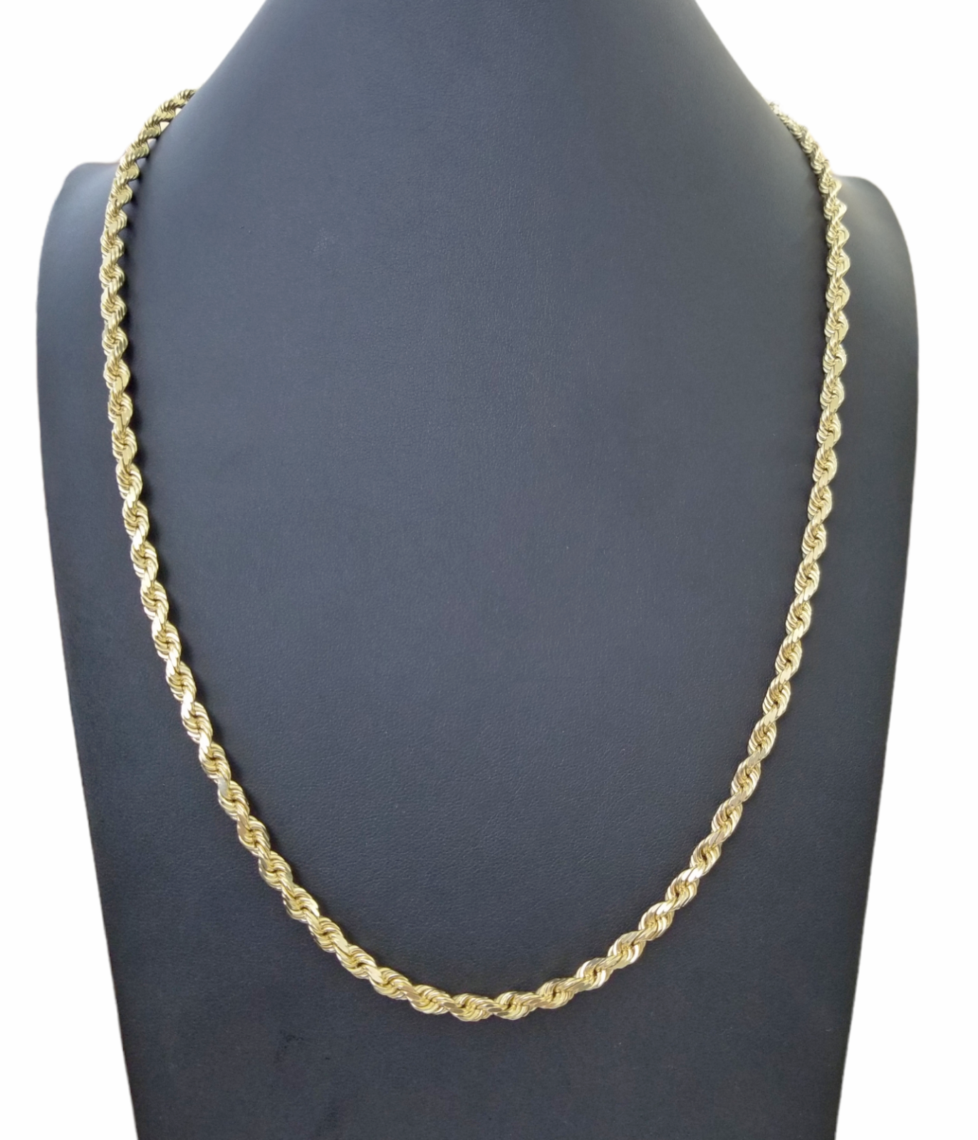 10k Gold Rope Chain For Men Necklace Diamond Cut 6mm 30 Inch SOLID Free Shipping