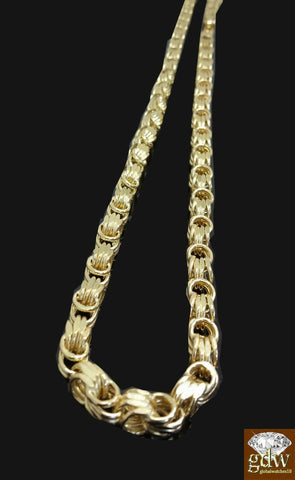 Real 10k yellow Gold byzantine chino Necklace chain 24"  26"  28" 30" Inch 5.5mm