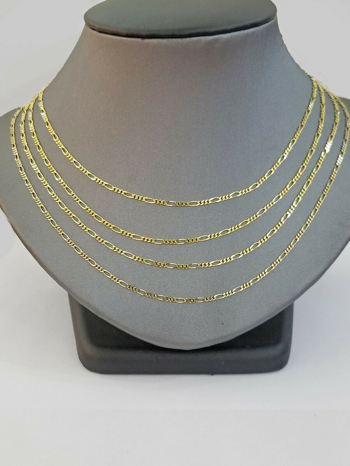 Real 14K Yellow Gold Figaro Link Chain Necklace 2mm 16" 18" 20" 22" 24" Solid