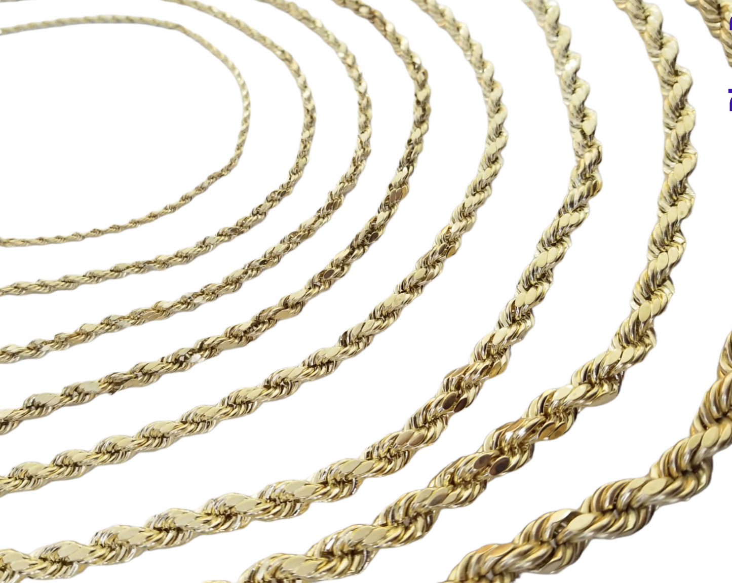 Real 10K Yellow Gold Rope Chain Necklace 26 Inch 3mm- 10mm Real 10k Men Women