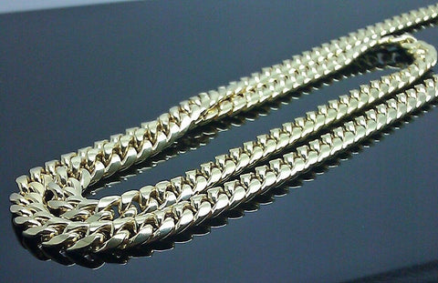 Real 10K Yellow Gold Cuban Link Chain Necklace 6mm 26" Box Clasp For Men Genuine
