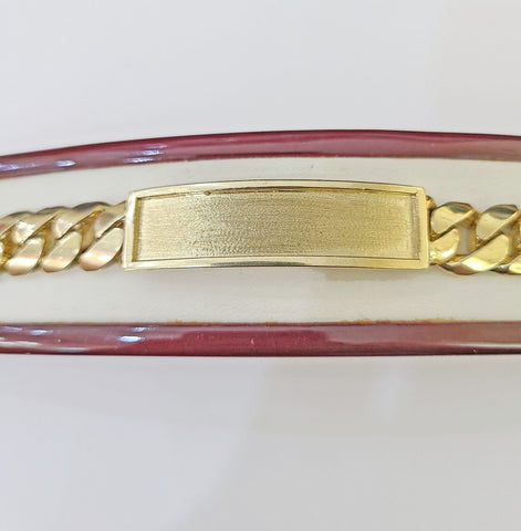 14K Gold ID Bracelet With Miami Cuban Chain 12 mm 8.5" inches 10kt