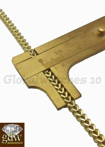 REAL 10k Gold Chain Franco Chain 24 Inch 4mm Necklace Lobster Clasp,Box ,Men's