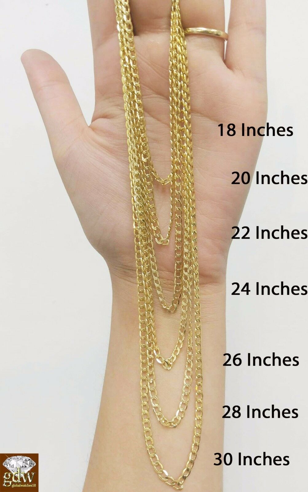 REAL 10k Yellow Gold Cuban link Necklace chain 18" 24" 30" Men Women Kids