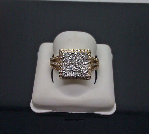 Real 14K Yellow Gold Ladies Engagement Ring With Real 1.45CT Round Diamonds .