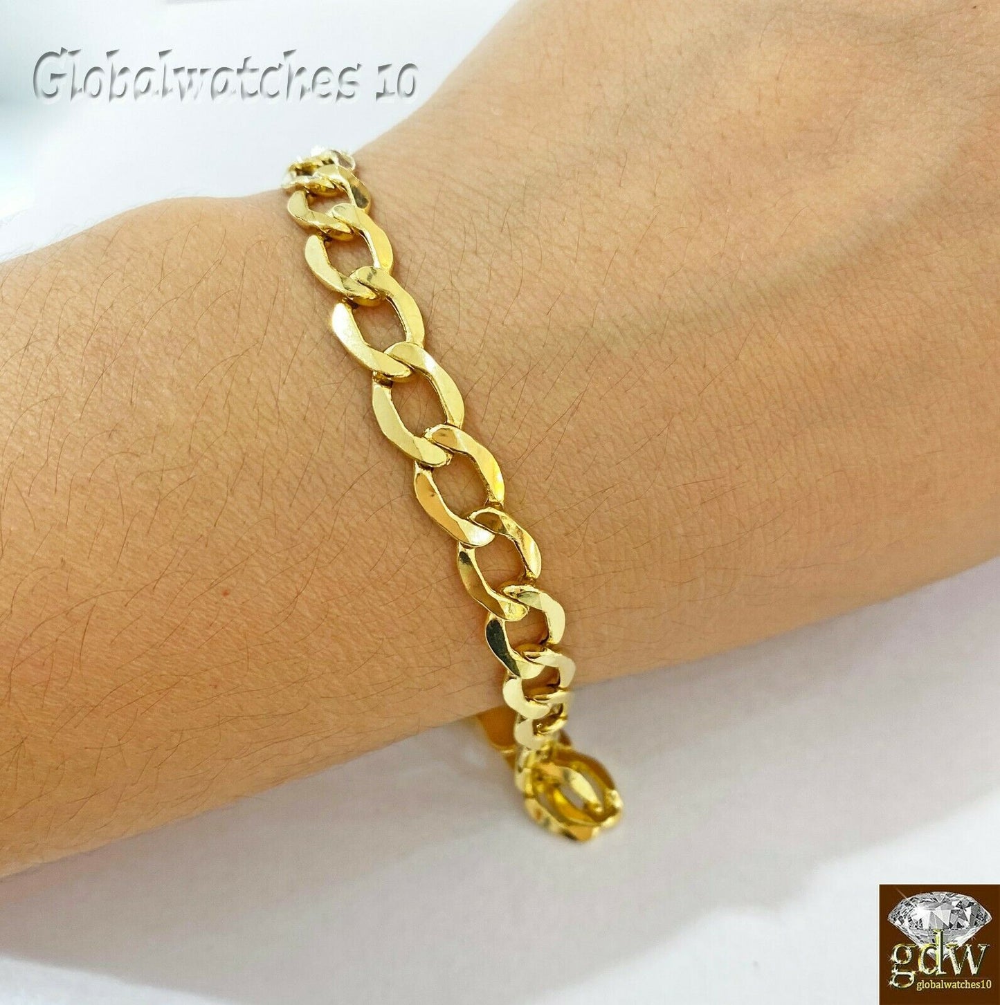 REAL 14k Men Gold Cuban Link Bracelet 9 inch 8mm Strong Link Miami Cuban