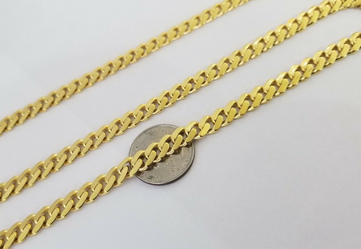 Real 10k Gold Royal Miami Cuban Monaco Link Chain 8mm 22" yellow gold necklace