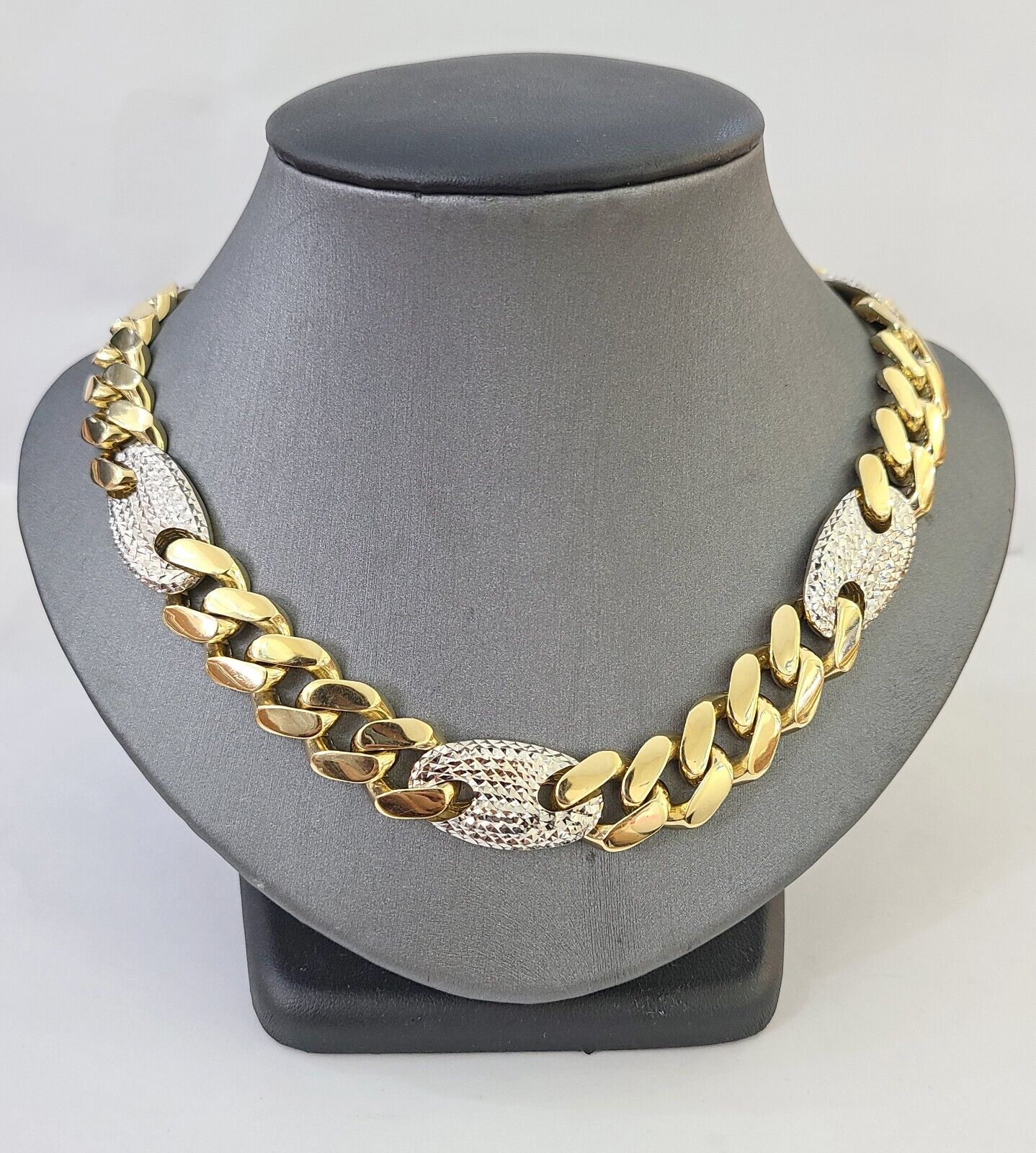 10K Yellow Gold 15mm Miami Cuban Mariner Link Chain Necklace 26" Inch 10Kt