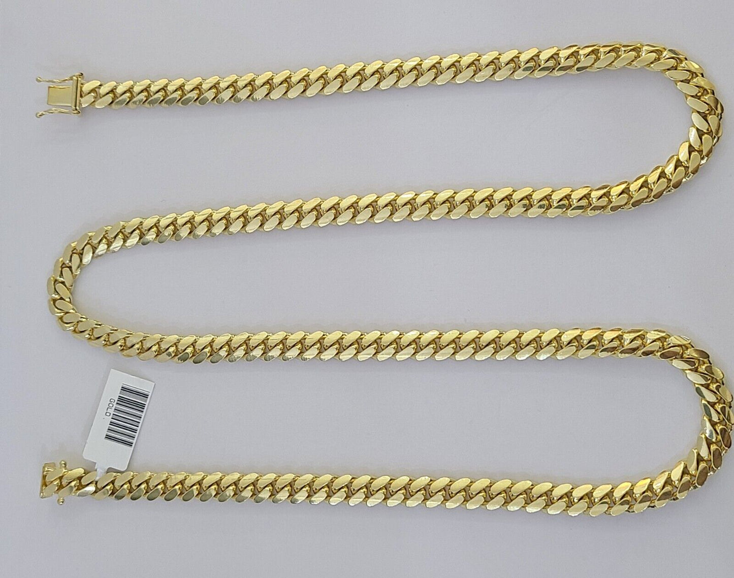 14K Solid Yellow Gold 7mm Miami Cuban Link Chain Necklace 26" Inch 14Kt