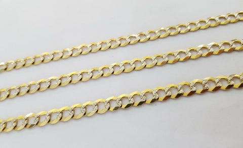 Real 10k Yellow Gold Cuban Curb Link Chain 9mm gold with diamond cuts