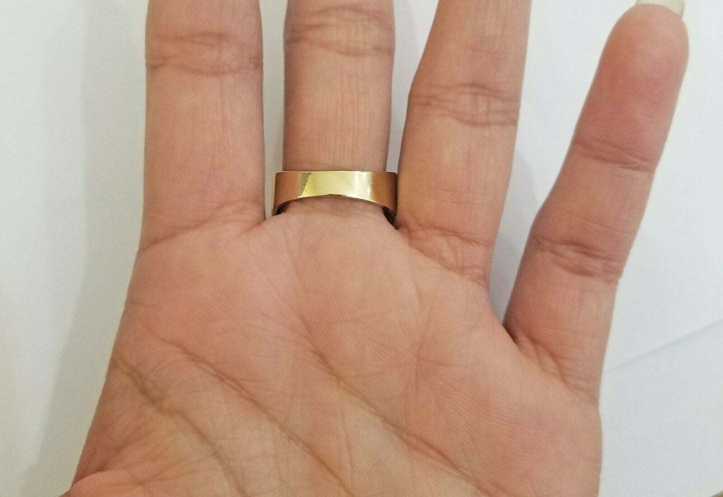 10k Men's yellow Gold prying hand Ring ,Sizable casual gold squared ring 10kt