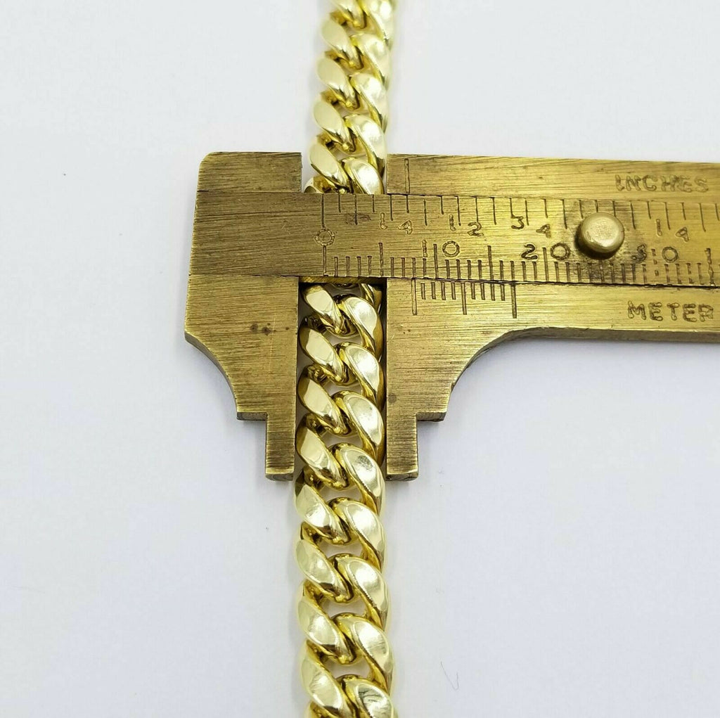 Mens Unbranded Men's 14K Gold over Brass Miami Cuban Chain Bracelet
