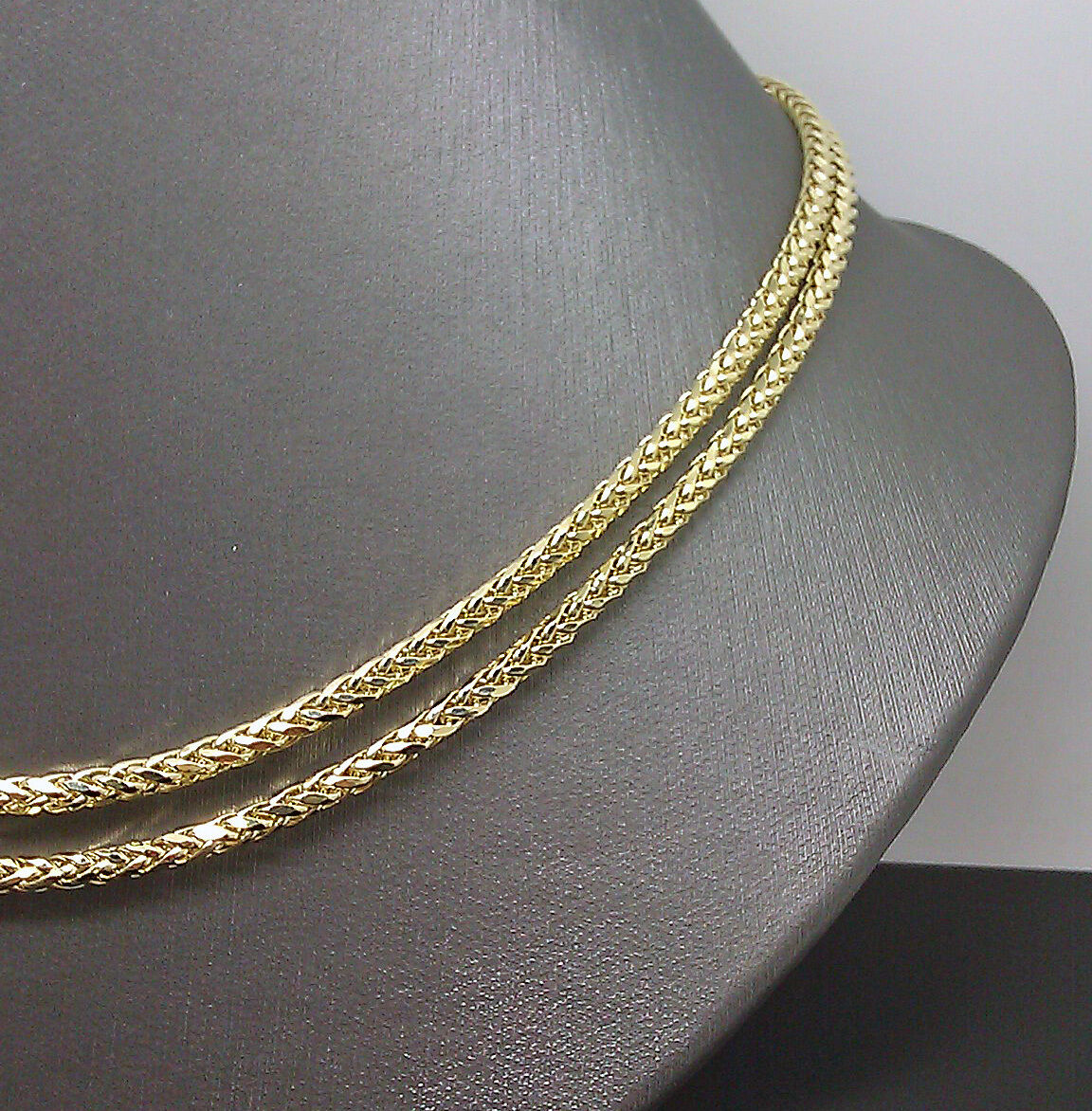 Real 10K Yellow Gold Palm Chain Necklace 3mm 20" Inches , 10kt gold, men's Women