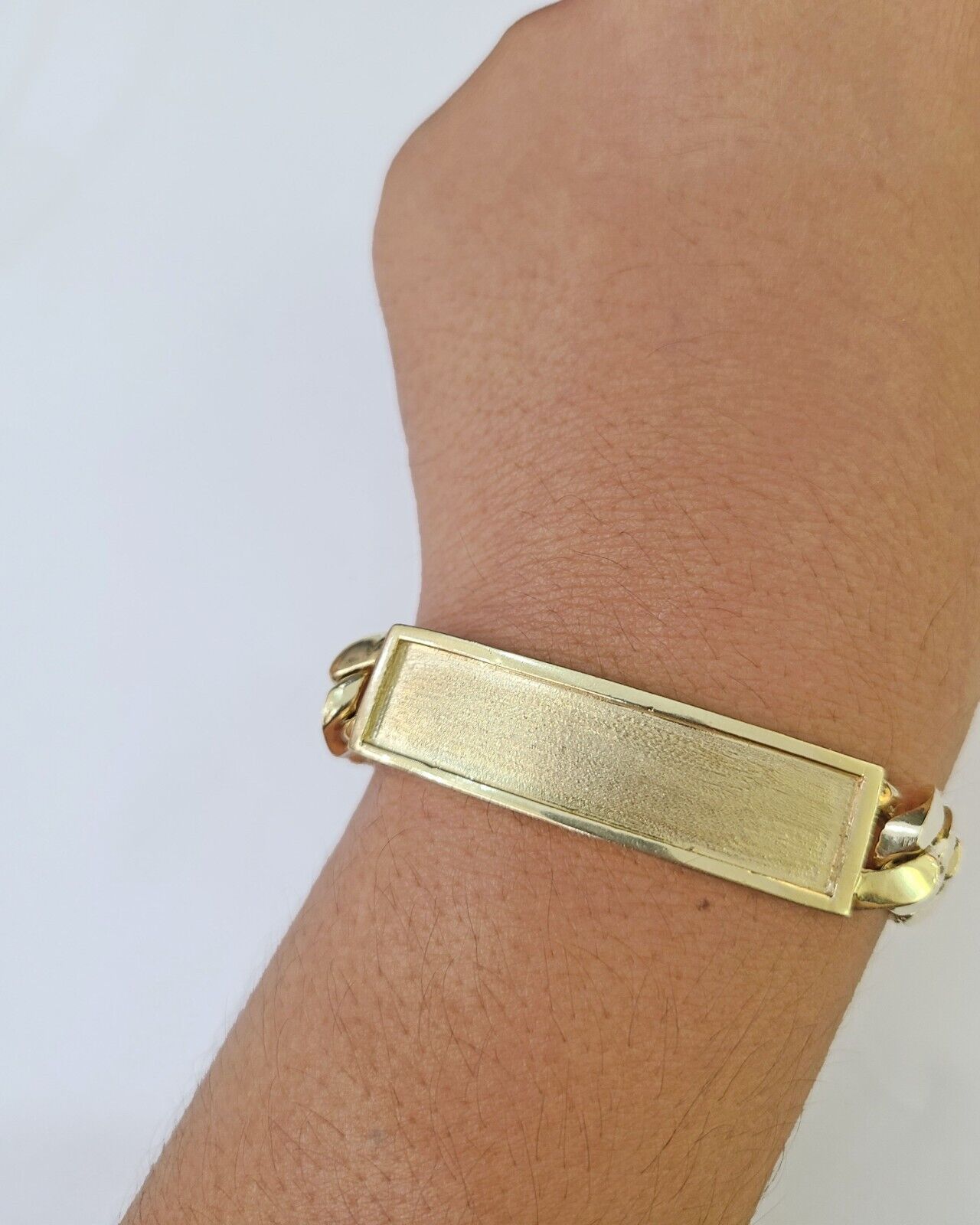 14K Gold ID Bracelet With Miami Cuban Chain 12 mm 8.5" inches 10kt