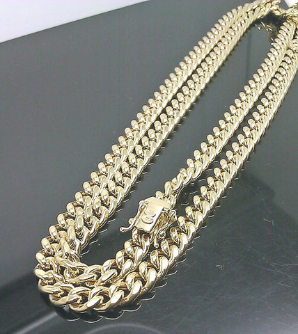 REAL 10k Yellow Gold Cuban Necklace Chain Box Clasp 28" inch 8mm Strong link Men