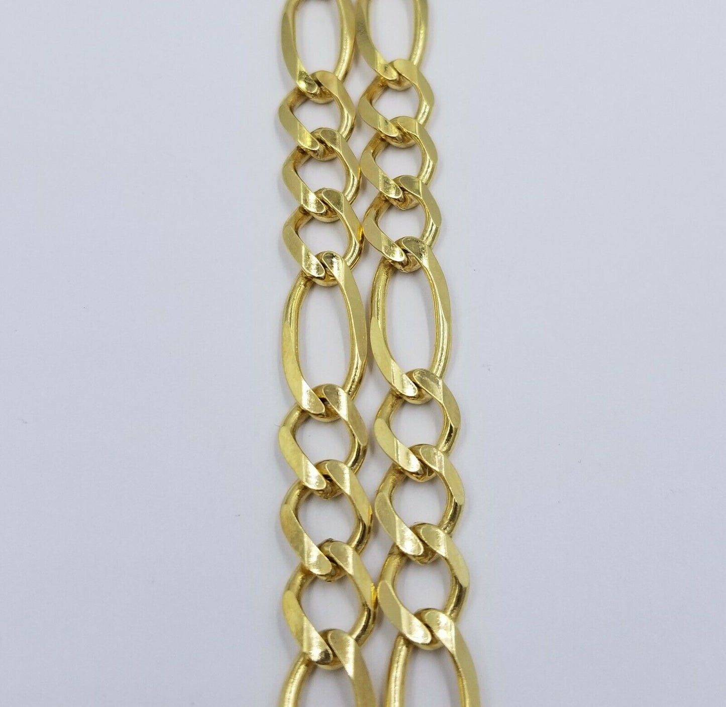 8mm 20" SOLID 10k Gold Figaro Link Chain Necklace Choker, 100% Authentic Gold