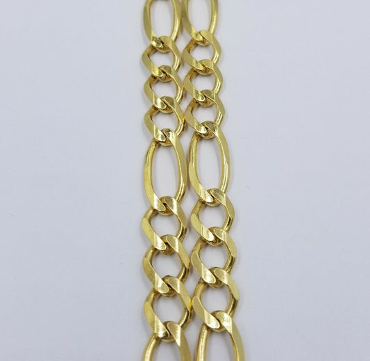 8mm 20" SOLID 10k Gold Figaro Link Chain Necklace Choker, 100% Authentic Gold