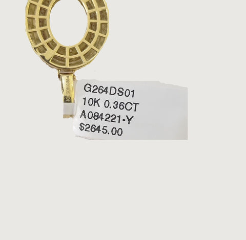 10k Yellow Gold Diamond Letter Initial Charm Pendant Real Diamond A-Z Alphabet
