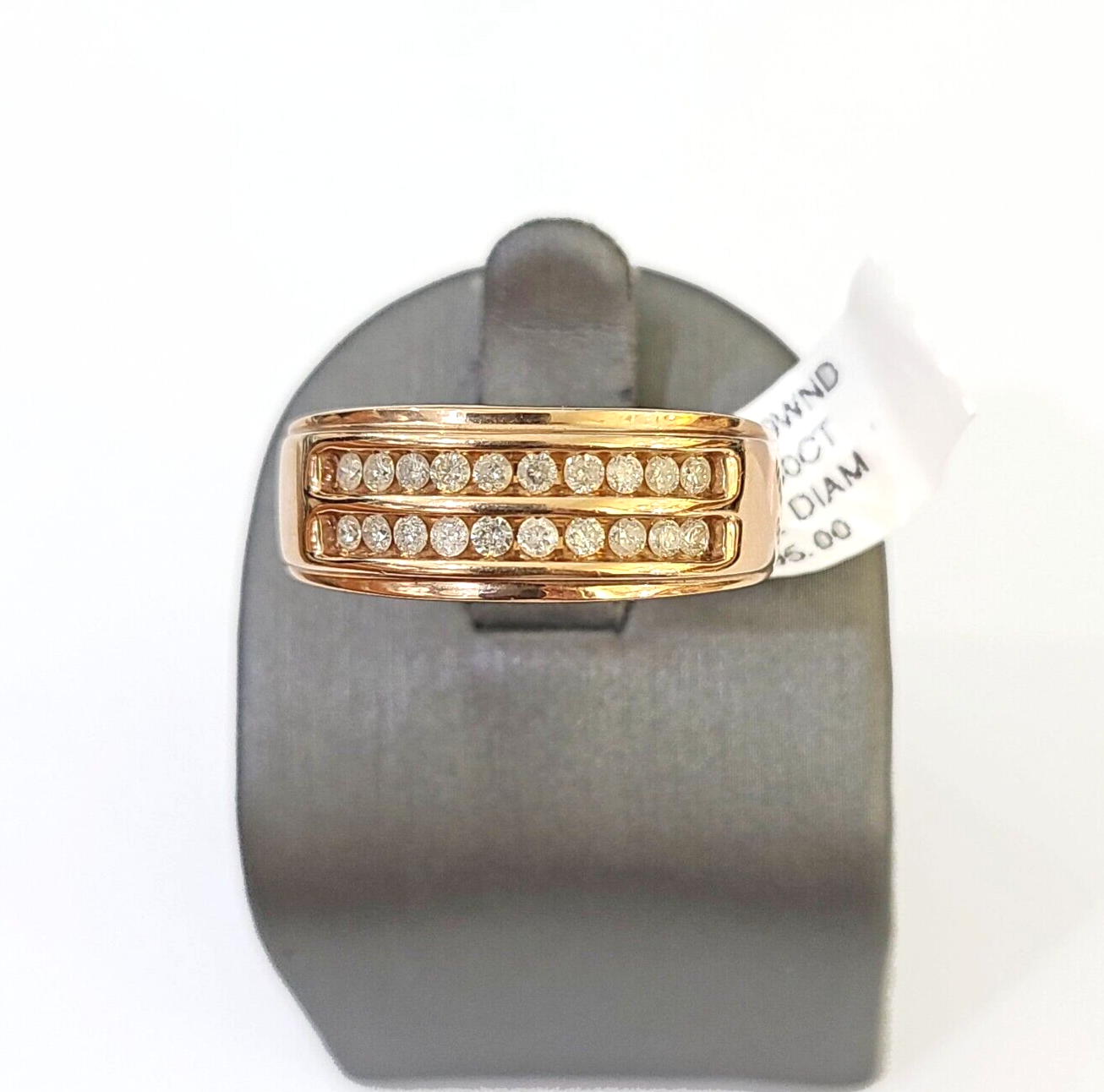 REAL 10k Rose Gold Diamond Mens Ring Engagement Wedding Genuine