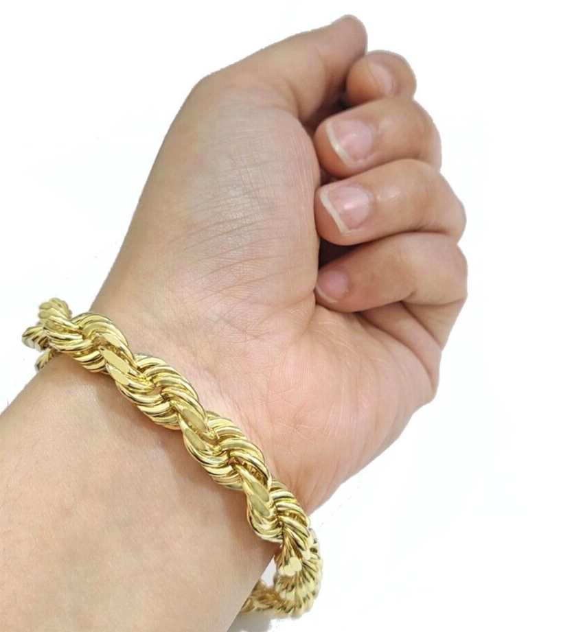 Diamond Cut Rope Bracelet, Chain 10KT 2 Tone Gold – Jain Jewelry Network