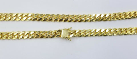 Real SOLID unisex 10k Yellow Gold Miami Cuban Chain 26 Inch Box lock Clasp 11 mm