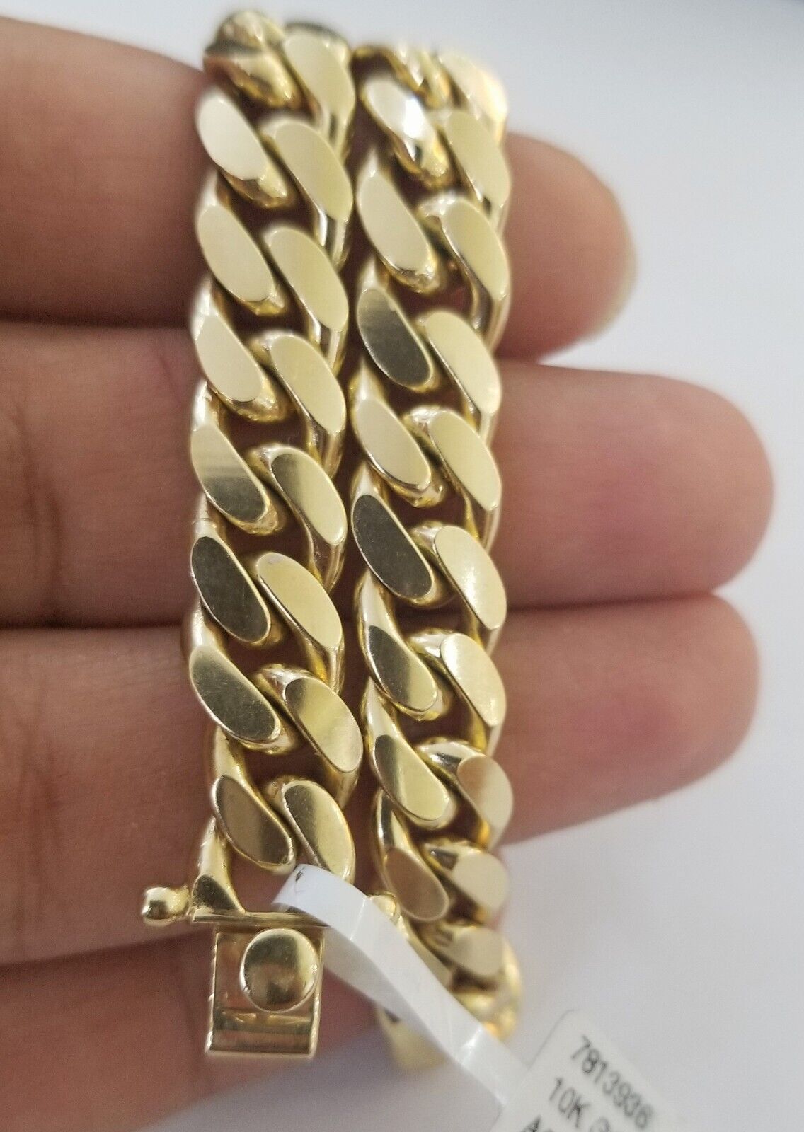 Real 10k Solid Gold Bracelet Miami Cuban Link 8.5mm 8 inch Box Lock 10kt Strong