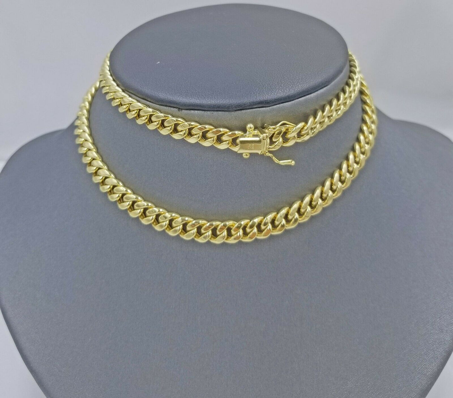 Real 10K Yellow Gold Miami Cuban 6mm Chain Necklace Box Lock 22" Men