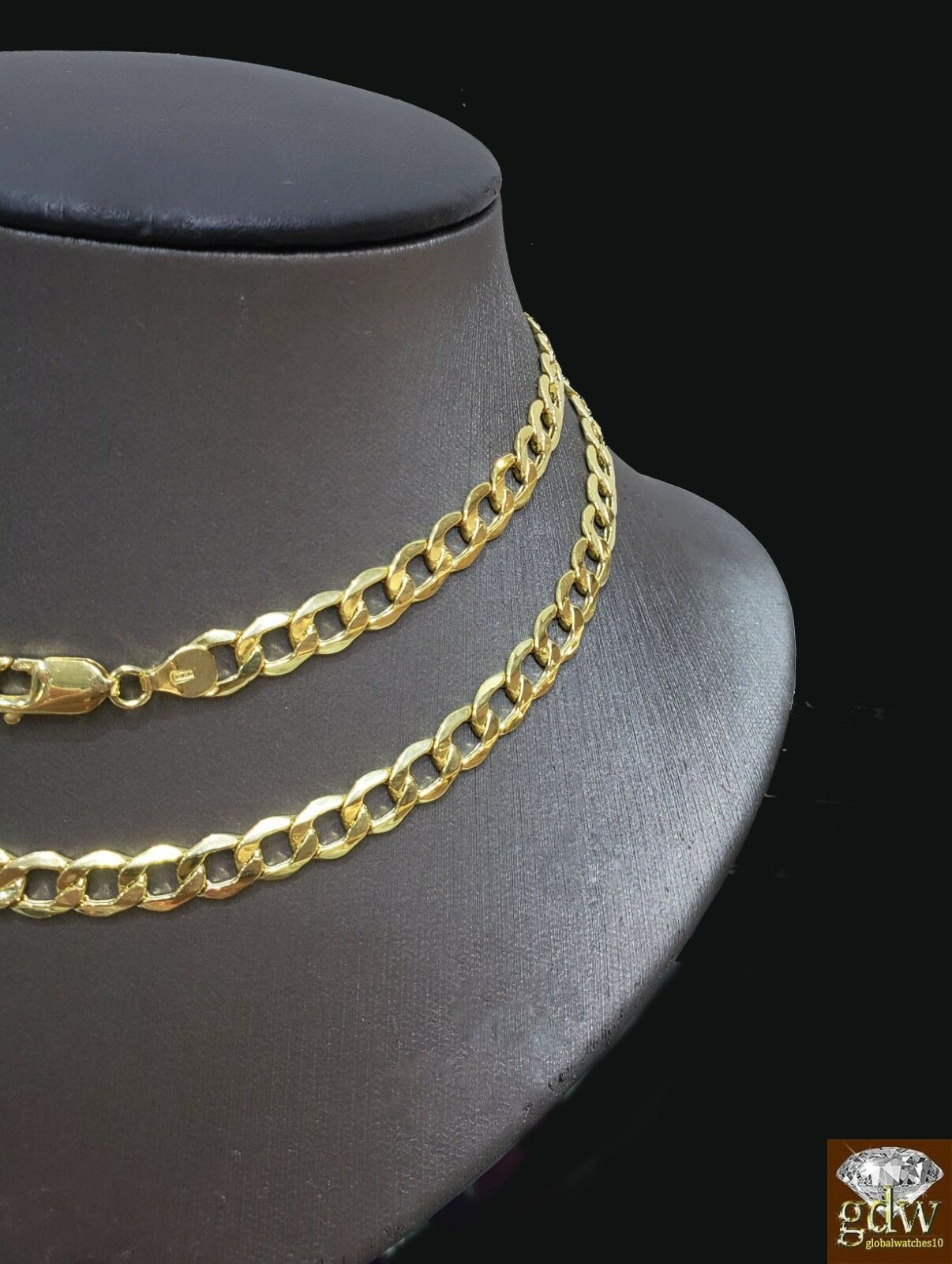 Real 10k Gold Cuban curb link chain Necklace 6.5mm 24" Authentic 10k Yellow Gold