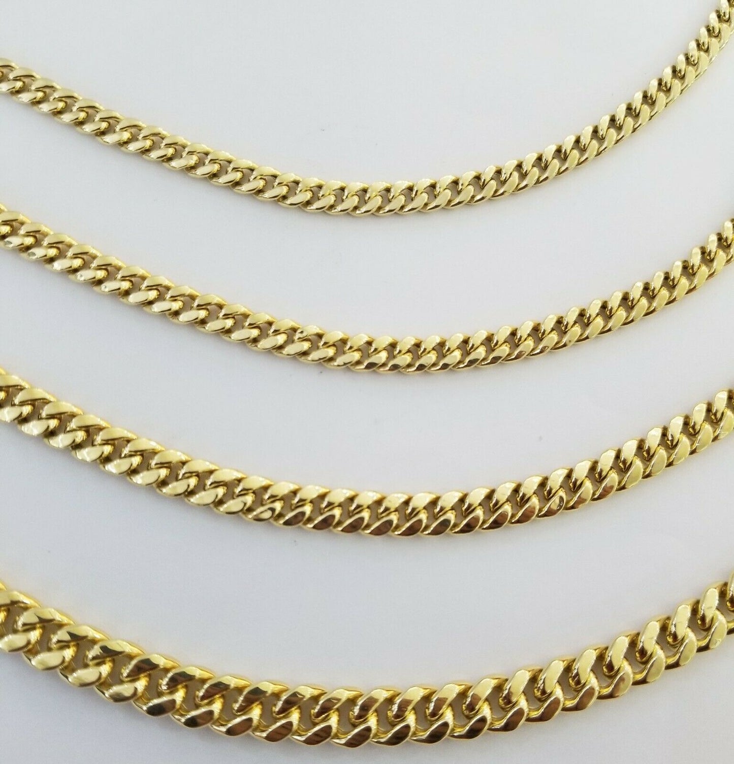 14k Yellow Gold Miami Cuban Necklace Chain 6mm-9mm,14kt Real Link Gold Chain