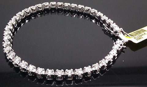 10K Ladies White Gold Elegant Tennis Bracelet With 3.00CT Round Diamond
