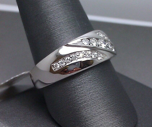 Solid 14K Men's White Gold Wedding Band With 1/2 CT Diamonds Solitaire 100% Real