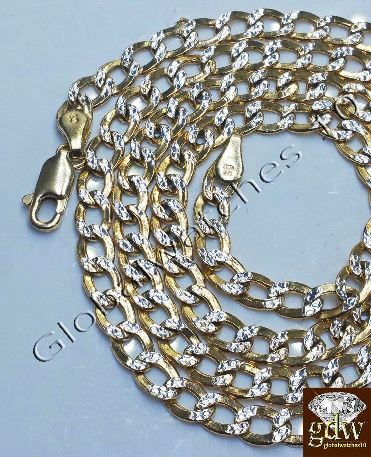 Real 10k Yellow Gold Miami Cuban Diamond Cut Chain in Various Length 18-24 Inch.