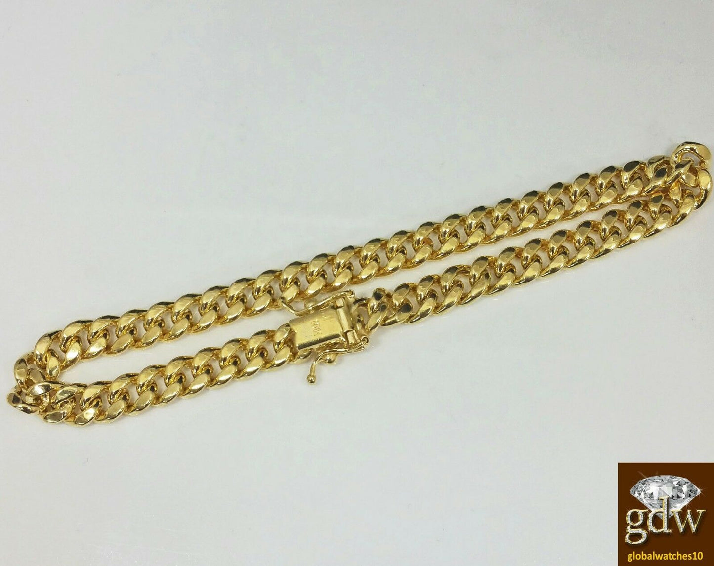 Real 10k Yellow Gold Cuban Bracelet 6mm 7" Box Clasp Strong link Ladies