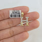 10k Real Yellow Gold Genuine Diamond Initial A-Z Alphabet Charm Letters Pendent