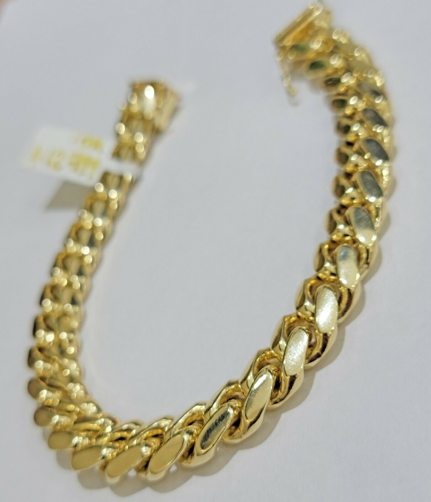 Solid Gold Cuban Link Bracelet 10mm 8.5" 10k Yellow Gold Miami Cuban Box Lc REAL