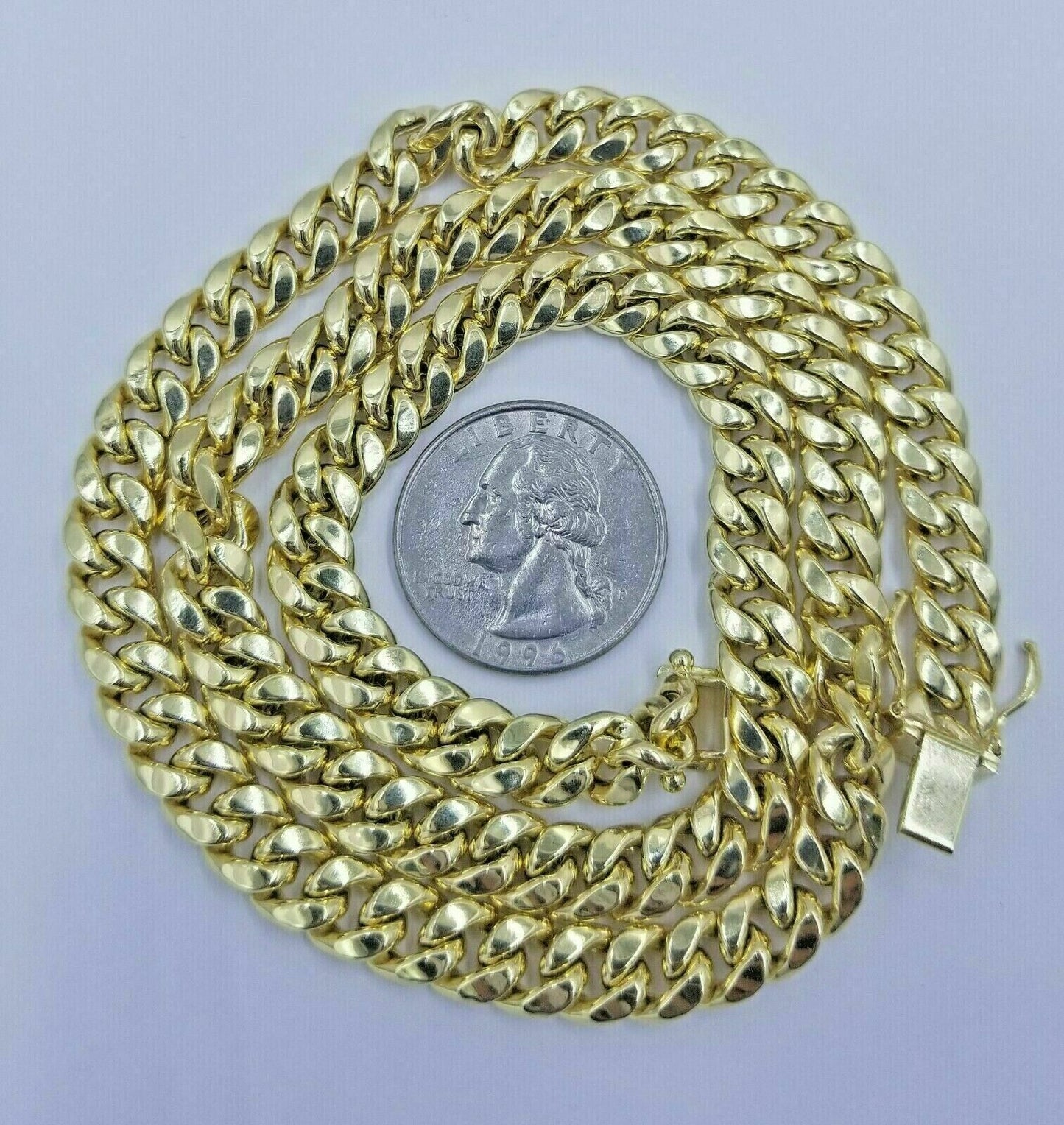 10k Gold Miami Cuban Chain Necklace 8mm 26" Matching Bracelet 7.5" 8" 8.5" 9"