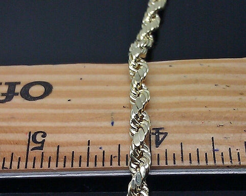 Real 10k Yellow Gold Rope Chain Necklace 18" Inch 5mm Women Men Choker