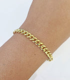 14K Solid Gold Miami Cuban Bracelet  7" Inch 6mm 14K Box Clasp Link