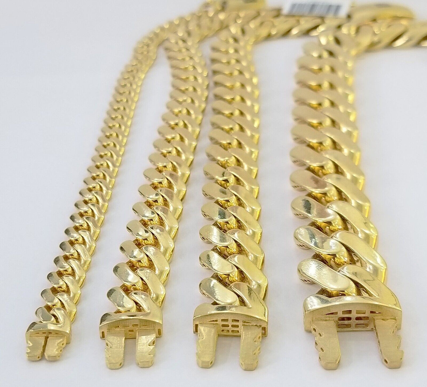 10K Real Yellow Gold Miami Cuban Monaco Chain 9" Bracelet 7mm 11mm 13mm 17mm