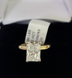 Real 14k Yellow Gold Diamond Ladies Ring Lab Created Women Engagement Wedding