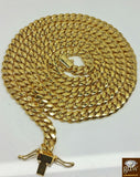 Real Solid  14K Yellow Gold  Miami Cuban Chain 22"  7mm BOX LOCK Men