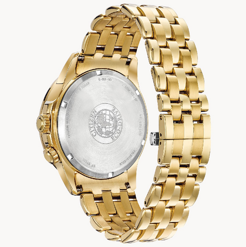 Citizen Eco-Drive Gold Diamond Accent Black dial Wristwatch for Men BU208256E