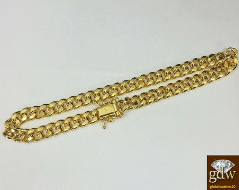 Real 10k Yellow Gold Miami Cuban Bracelet 6mm 9" Box Lock Strong Men Women