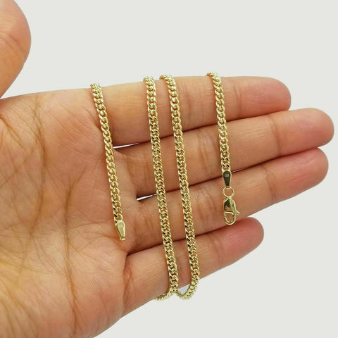 10k Gold 3mm Miami Cuban No. Of Days Pendant Chain 18 20 22 24 26 Inch Real